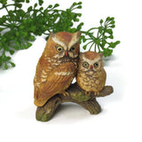 Vintage Porcelain Owl and Owlet on Branch Figurine by Napcoware - Attic and Barn Treasures