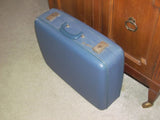 Vintage Travel Smart Medium Blue Suitcase Luggage - Attic and Barn Treasures
