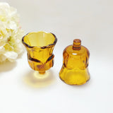 Heavy Amber Vintage Glass Candle Cups for wall sconces - Attic and Barn Treasures