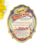 Antique Paper Imperial Tooth Wash Label circa 1900 Excellent Graphics - Attic and Barn Treasures