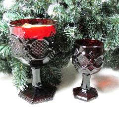 Vintage Cape Cod Ruby Wine Glass and Goblet by Avon - Attic and Barn Treasures