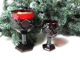 Vintage Cape Cod Ruby Wine Glass and Goblet by Avon - Attic and Barn Treasures