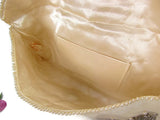 Vintage Beaded Satin Clutch Purse Ivory and Silver - Attic and Barn Treasures