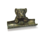 Vintage Brass Retriever Dog Desk Organizer Letter Pen Holder - Attic and Barn Treasures