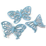 Vintage Blue Butterfly Wall Decor Set of Three 1970s by Homco - Attic and Barn Treasures