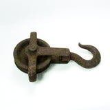 Vintage Industrial Cast Iron Pulley with Hook - Attic and Barn Treasures