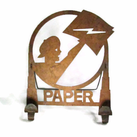 NEWSPAPER RACK 1930s Original News Boy Chase Lightning Bolt Metal