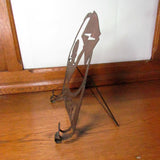 Vintage Metal Newsboy Silhouette Newspaper Stand Rack c. Early 1900's - Attic and Barn Treasures