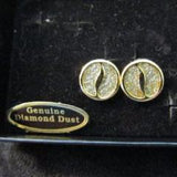 Vintage Diamond Dust Clip Earrings Gold Tone - Attic and Barn Treasures