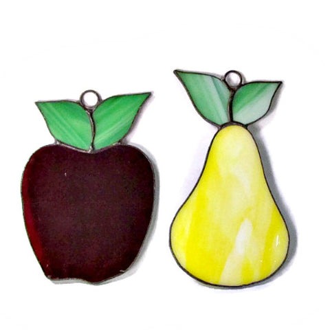 Vintage Stained Glass Fruit Suncatchers - Attic and Barn Treasures