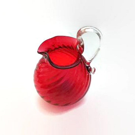 Vintage Hand Blown Miniature Red Pitcher Vase Toothpick Holder - Attic and Barn Treasures