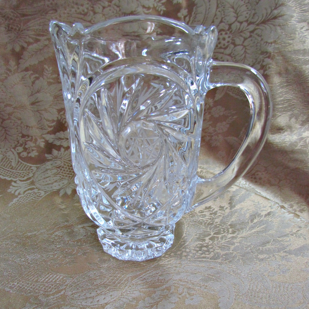 Vintage Pinwheel Design Glass Water Pitcher - Attic and Barn Treasures