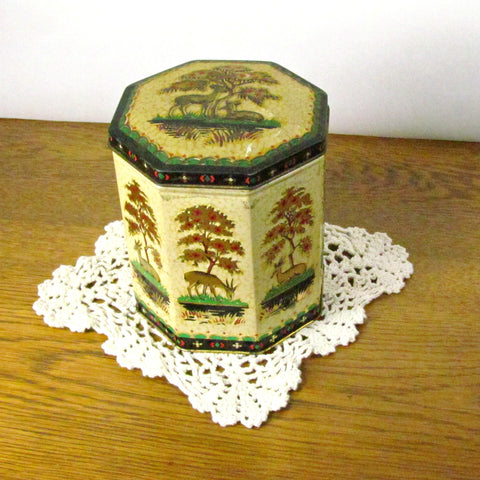 Vintage Woodland Scene Biscuit Tin with Hinged Lid – Attic and Barn  Treasures