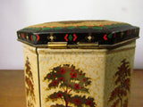 Vintage Woodland Scene Biscuit Tin with Hinged Lid - Attic and Barn Treasures