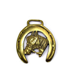 Brass Vintage Horse Head Silhouette Harness Medallion - Attic and Barn Treasures