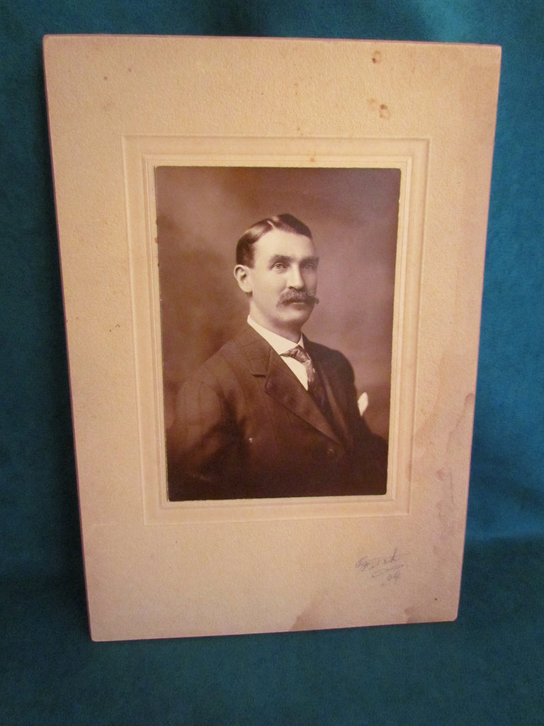 Antique Photo of Man in Suit - Signed - Attic and Barn Treasures