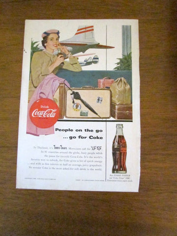 Vintage 1954 People on the go ...... go for Coke Coca-Cola Ad - Attic and Barn Treasures