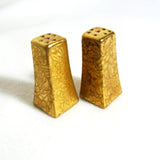 Vintage Gold Gilt and Porcelain Salt and Pepper Shakers Czechoslovakia - Attic and Barn Treasures