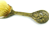 Vintage Hairbrush with Intricate Pierced Brass Handle - Attic and Barn Treasures