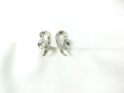 Vintage Charel Silver Tone and Marcasite Earrings - Attic and Barn Treasures