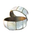 Abalone Shell and Brass Vintage Bangle Bracelet Pair - Attic and Barn Treasures