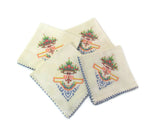 Linen Lunch Napkins Floral Cross Stitch Set of 4 - Attic and Barn Treasures
