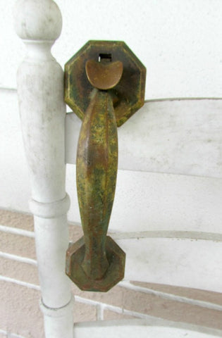 Vintage Brass Door Pull Handle Thumb Latch Release - Attic and Barn Treasures