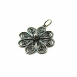 Vintage Silver Coiled Wire Flower Pendant - Attic and Barn Treasures