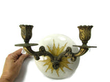 Vintage Porcelain and Brass Wall Sconce Candle Holder - Attic and Barn Treasures