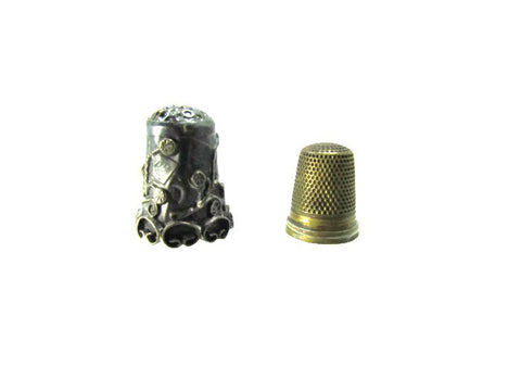 Lot of 2 Vintage Thimbles Silver and Brass - Attic and Barn Treasures