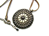 Leather and Copper Vintage Necklace Hippie Boho Gypsy - Attic and Barn Treasures