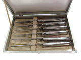 Mid Century Vintage Knife Set In Stainless Steel and Chrome With Case - Attic and Barn Treasures