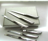Mid Century Vintage Knife Set In Stainless Steel and Chrome With Case - Attic and Barn Treasures