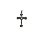 Vintage Peter Stone Silver Amethyst and Marcasite Cross Pendant Charm - Attic and Barn Treasures