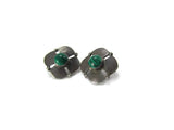 Vintage Silver and Green Malachite Pierced Earrings - Attic and Barn Treasures