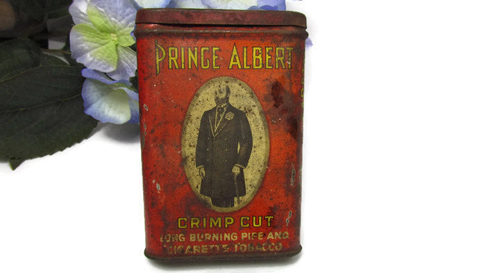 Vintage Prince Albert Crimp Cut Tobacco Tin - Attic and Barn Treasures