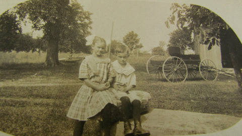 Vintage Boy and Girl with Buggy Photo - Attic and Barn Treasures