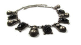 Vintage Sterling Silver and Obsidian Tribal Mask Mayan Necklace - Attic and Barn Treasures