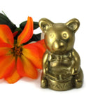 Vintage Brass Bear Playing Drum Little Drummer Bear - Attic and Barn Treasures
