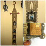 Macrame Wall Hanging with Attached Photo Frames Vintage - Attic and Barn Treasures