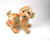 Decoupage Puppy Dog Vintage Figurine Statue - Attic and Barn Treasures