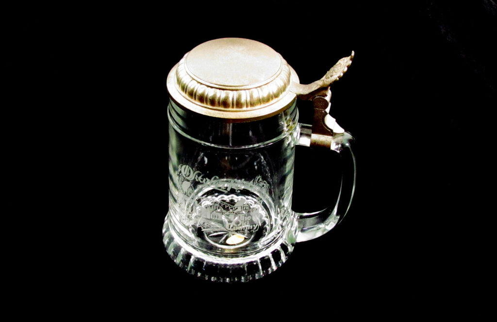 Beer Stein Ale Tankard Western Germany Vintage Glass Souvenir - Attic and Barn Treasures