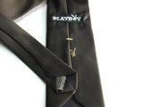 Vintage Dark Brown Playboy Necktie with Embroidered Logo - Attic and Barn Treasures