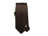 Vintage Dark Brown Playboy Necktie with Embroidered Logo - Attic and Barn Treasures