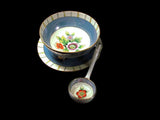 Vintage Art Deco Noritake Lusterware Condiment Mayonnaise Set Plate Bowl Spoon - Attic and Barn Treasures
