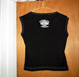 Harley Davidson Vintage 100% Cotton Ladies Sleeveless Snap Front Shirt - Attic and Barn Treasures