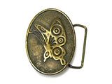 Vintage Adezy Brass Butterfly Design Belt Buckle - Attic and Barn Treasures