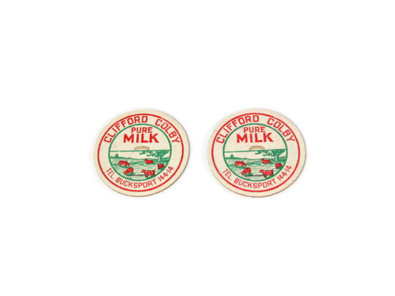 Circa 1930s Unused Vintage Milk Bottle Caps Herd Of Cows Lot of 2 - Attic and Barn Treasures