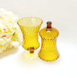 Large Vintage Amber Glass Peg Candle Holder Cup for Wall Sconce - Attic and Barn Treasures