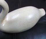 Large Vintage Swan Figure Beige Wood - Attic and Barn Treasures